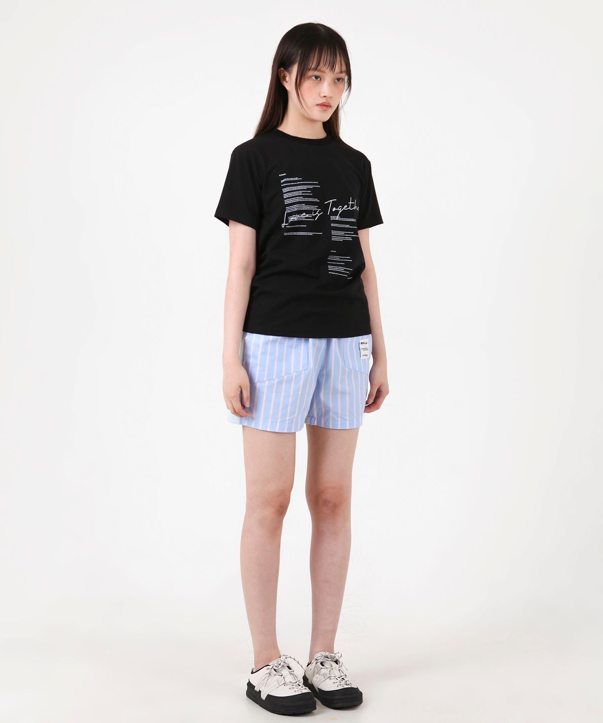 카타르시스(KATHARSIS) 럽 이즈 투게더 레터링 티셔츠 블랙 ONE SIZE