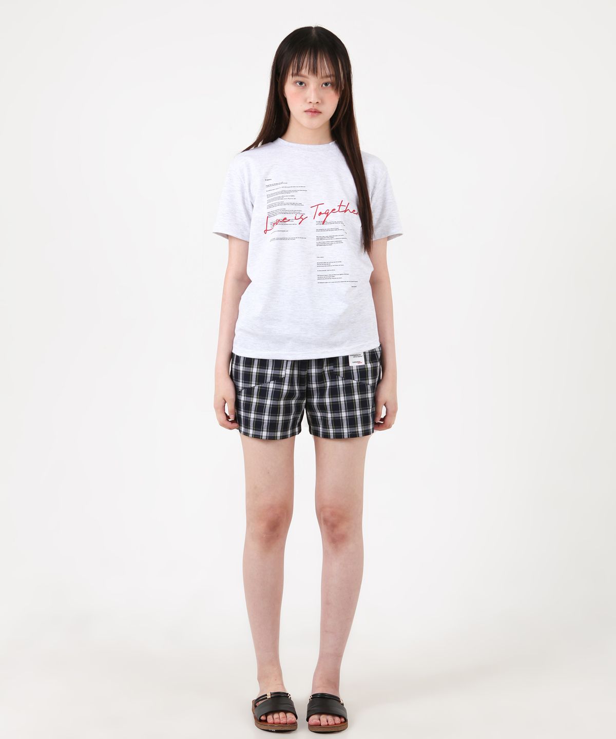 카타르시스(KATHARSIS) 럽 이즈 투게더 레터링 티셔츠 라이트그레이 ONE SIZE