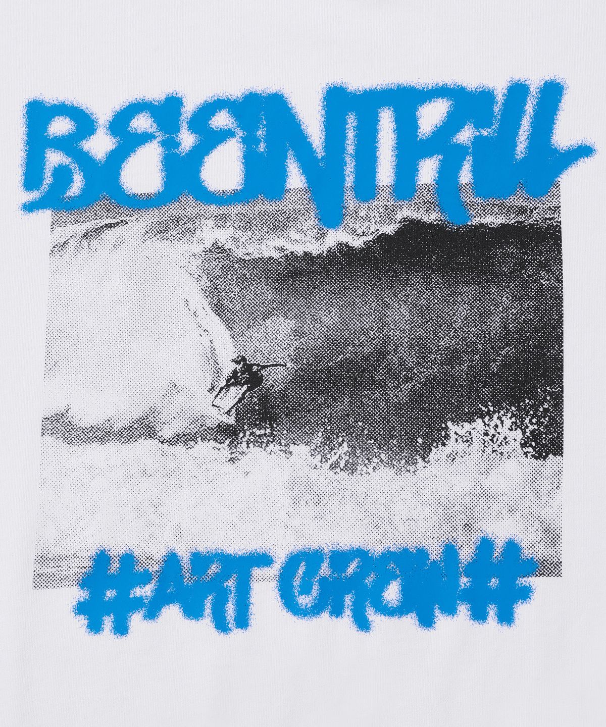 빈트릴(BEENTRILL) 서핑 앤 비치 스프레이 오버핏 반팔 티셔츠(화이트)