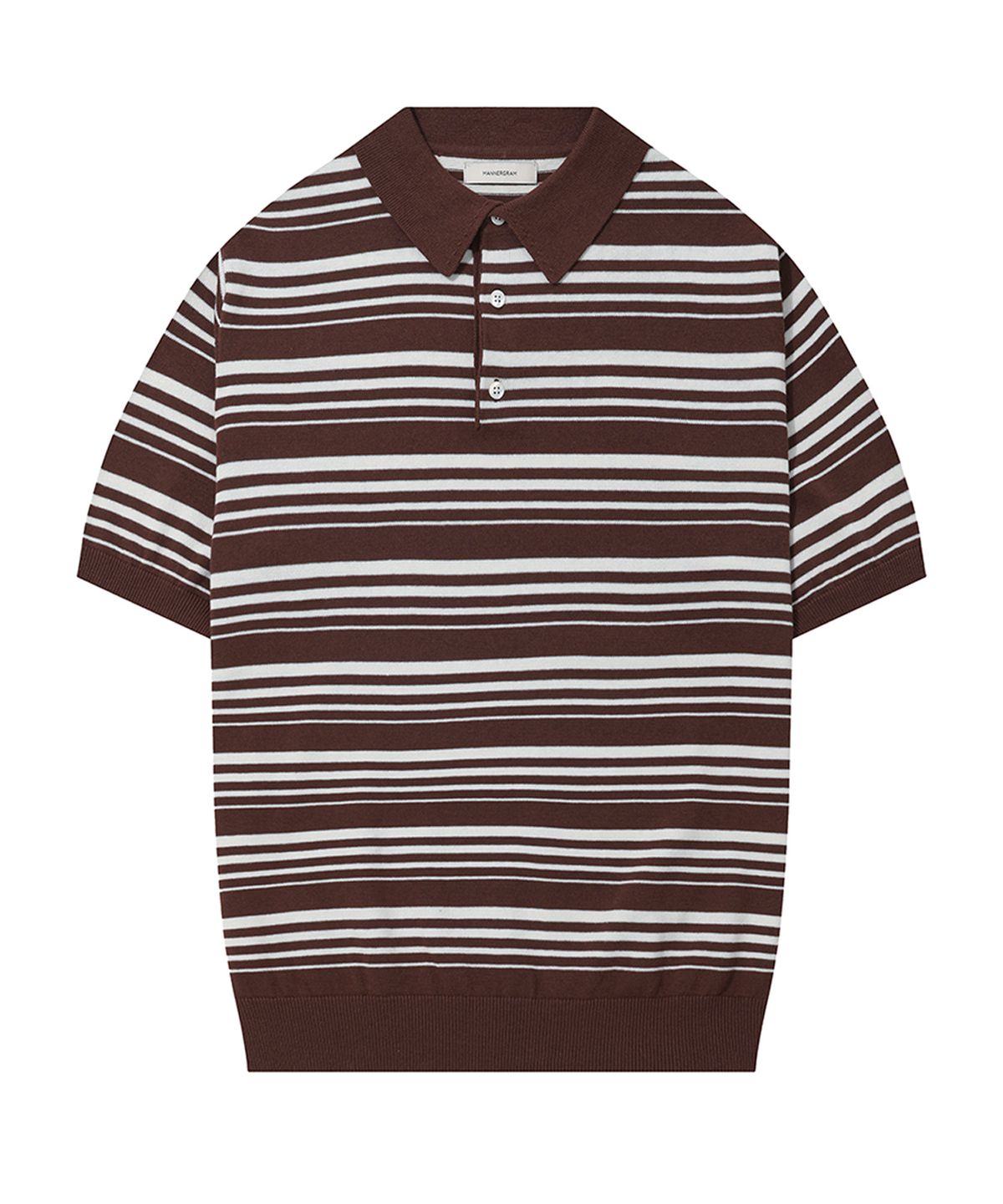 매너그램(MANNERGRAM) Nature Cotton100 스트라이프 카라 반팔니트 - 5 COLOR