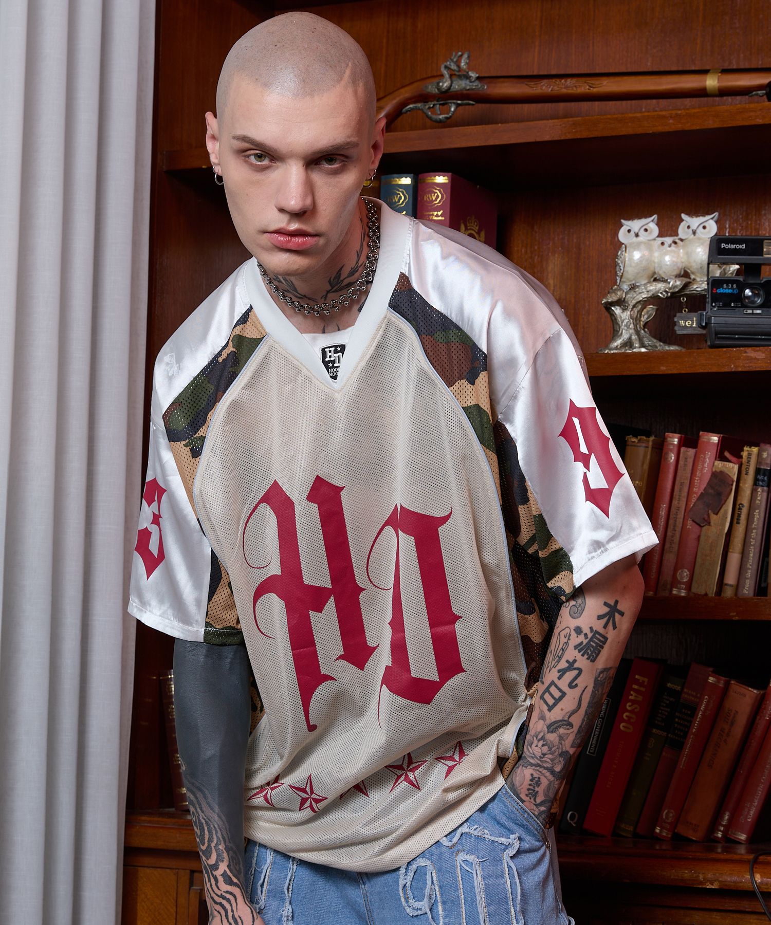 HOODHOOD ♥ HD CAMO mesh jersey half sleeve T-shirt HD CAMO mesh jersey half sleeve T-shirt - HOODHOOD | 60