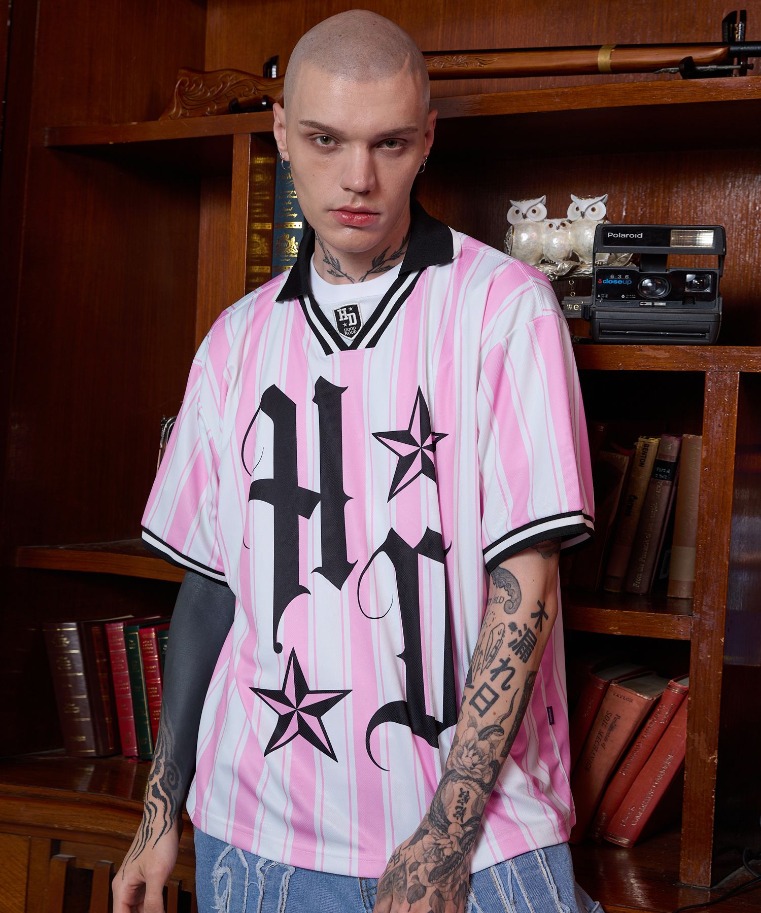 HOODHOOD ♥ HD Football collar jersey T-shirts/追跡付 MUSINSA | HOODHOOD HD Football Collar Jersey Short-sleeved T