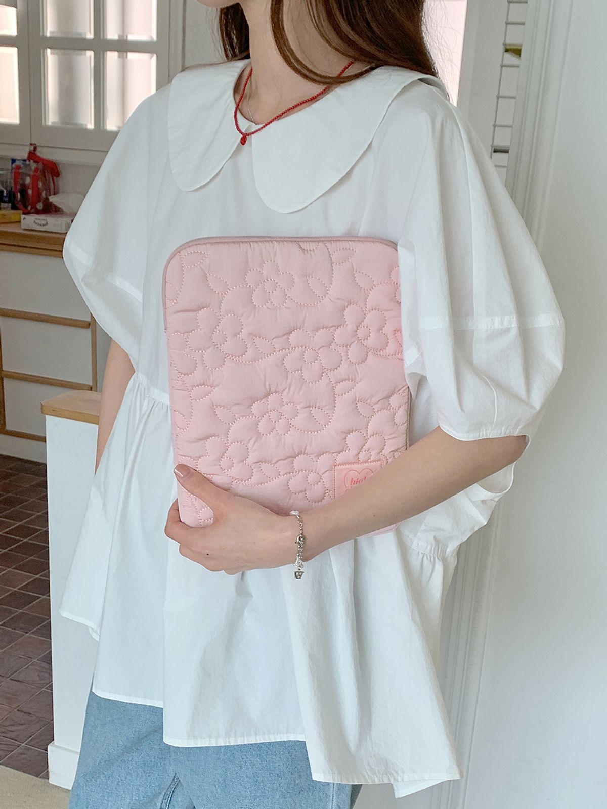 하이칙스(HIGH CHEEKS) Flower Puffy Notebook Pouch_HC2435PC002M