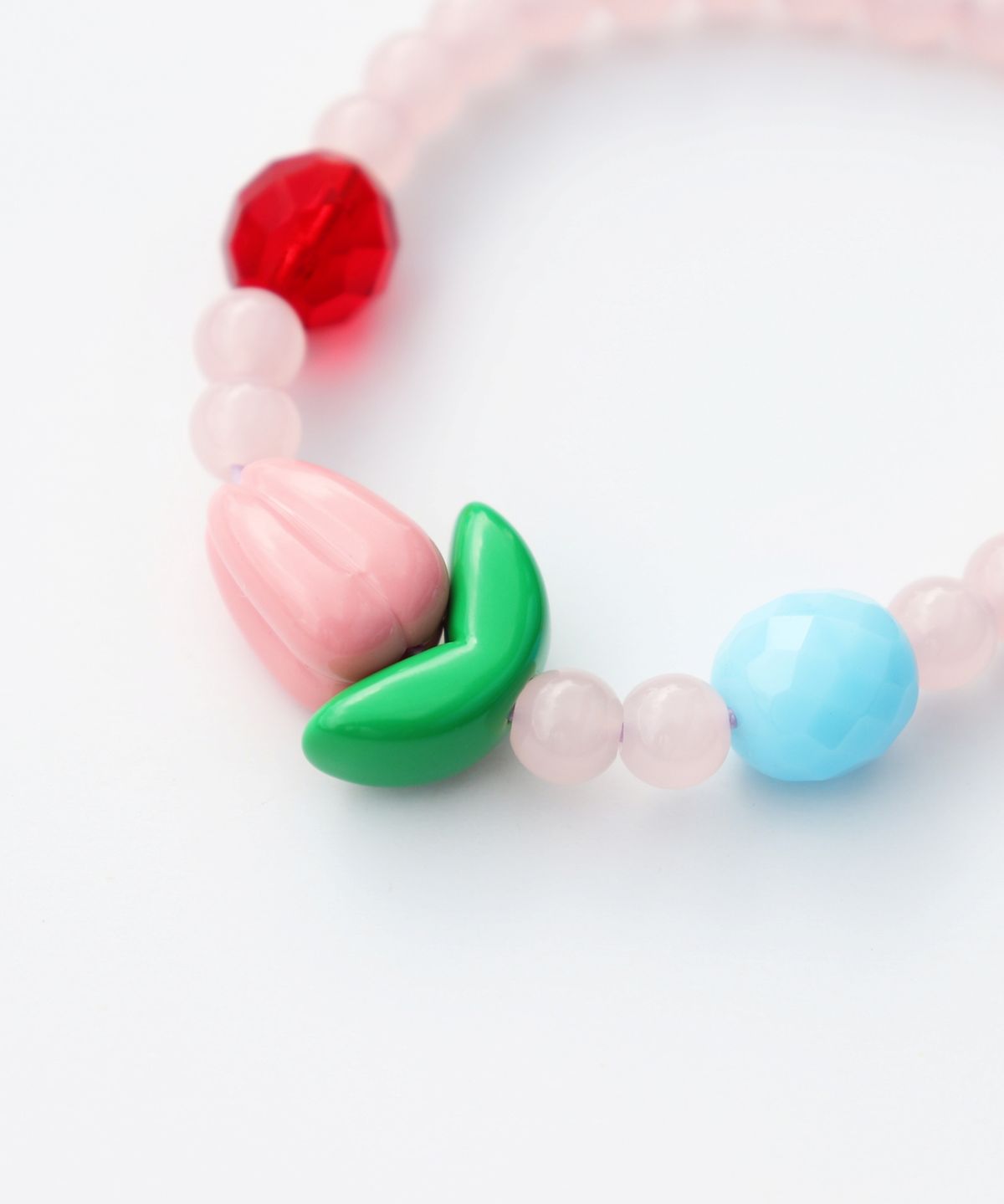 봉보(BONBEAU) Jace tulip color glass ball Bracelet 튤립 참 체코 글라스 볼 비즈 밴딩 팔찌