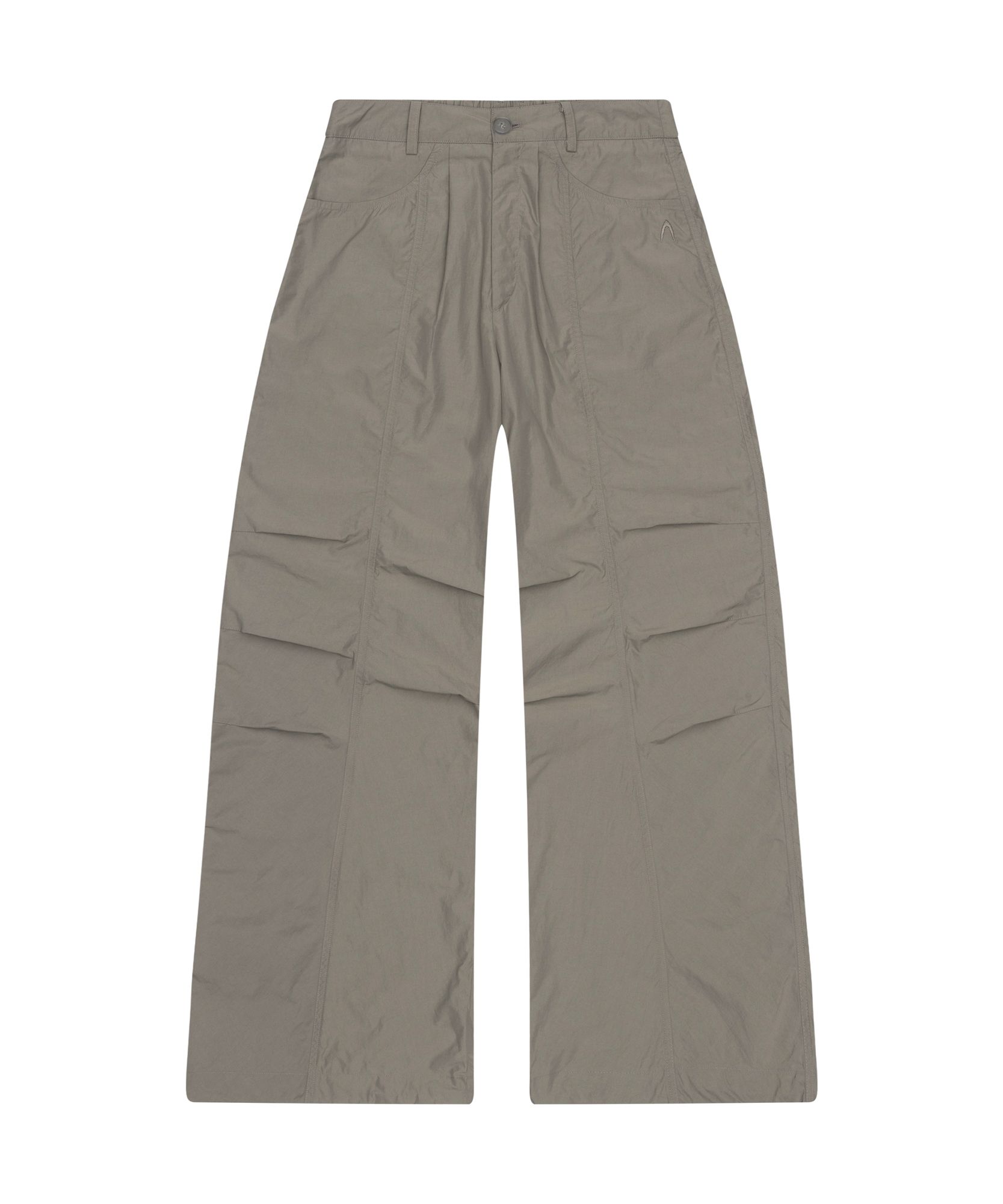MUSINSA | AAKAM 98 Printed Knee Pin-tuck Nylon Pants (Khaki)