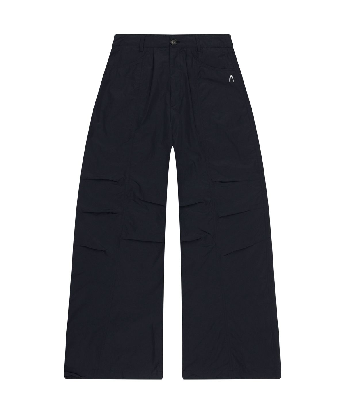 아캄(AAKAM) 98 Printed Knee Pin-tuck Nylon Pants (Black)