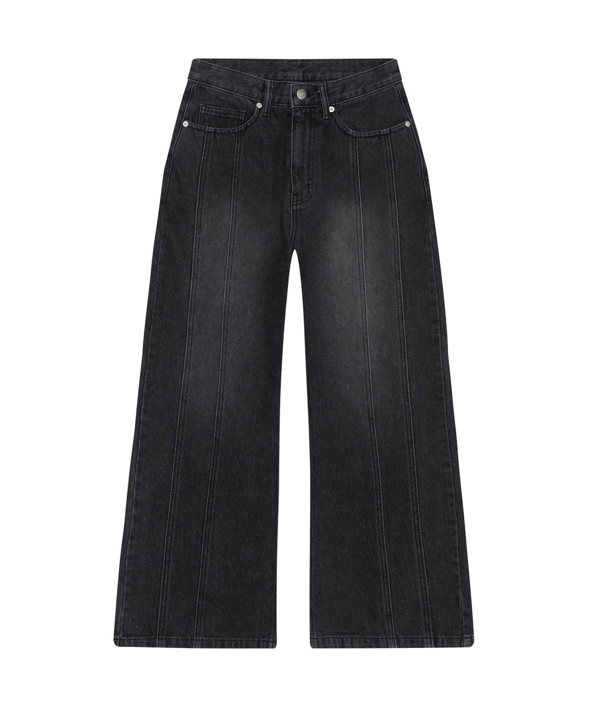 이우가마카라스(IUGAMAKARAS) Ribbon Denim Pants (Black)