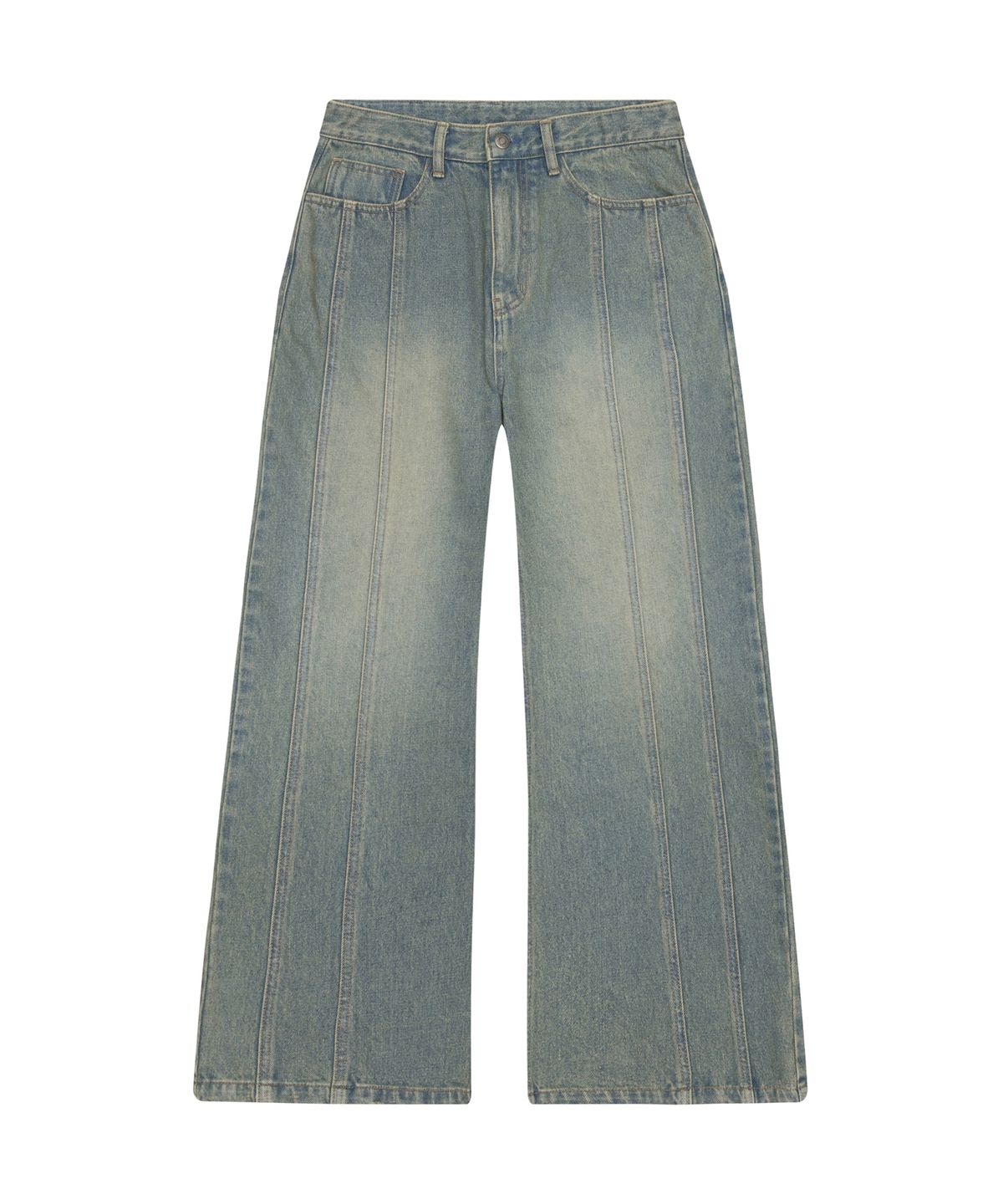 이우가마카라스(IUGAMAKARAS) Ribbon Denim Pants (Sand Blue)