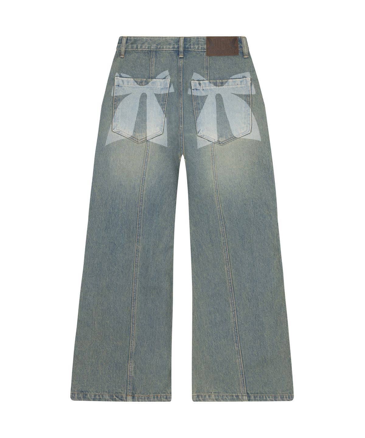 이우가마카라스(IUGAMAKARAS) Ribbon Denim Pants (Sand Blue)