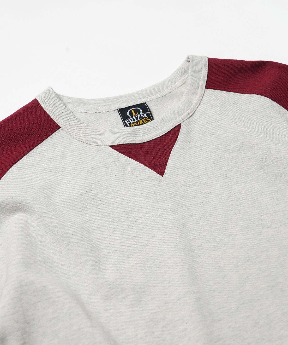 프리즘웍스(FRIZMWORKS) ROUNDED RAGLAN HALF TEE _ BURGUNDY