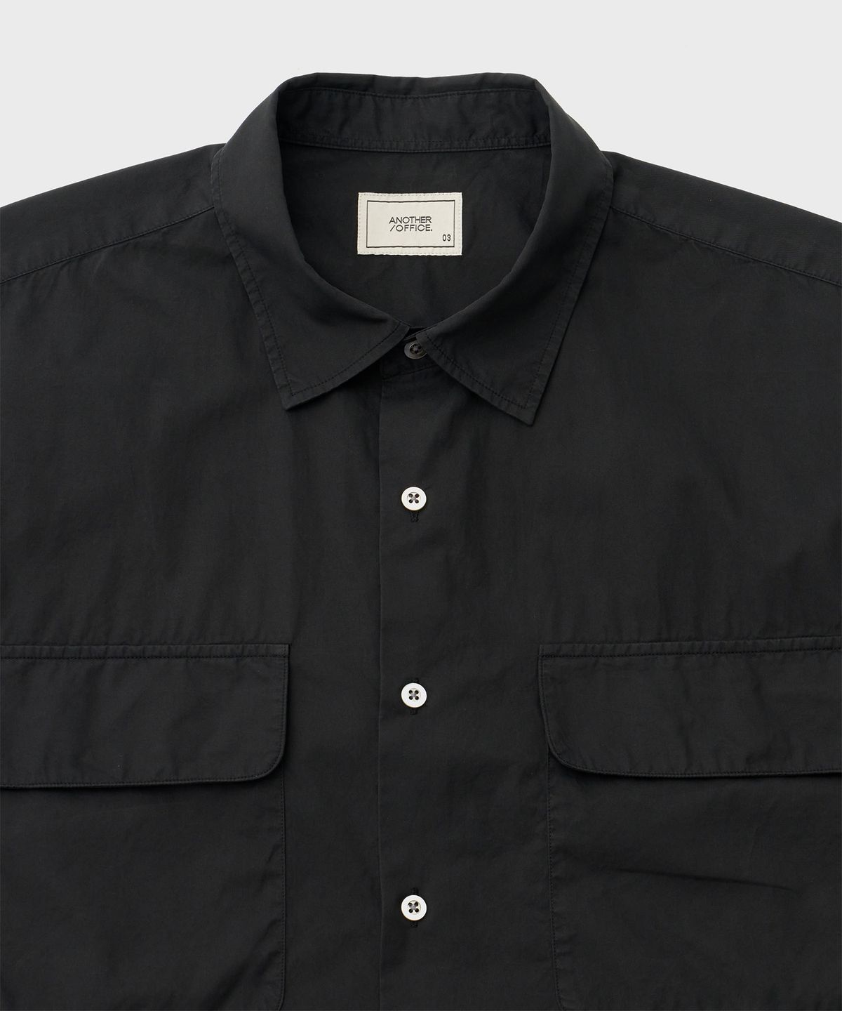 어나더 오피스(ANOTHER OFFICE) Volume Garment Shirt (Almost Black)
