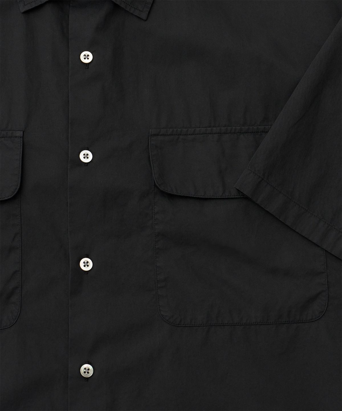 어나더 오피스(ANOTHER OFFICE) Volume Garment Shirt (Almost Black)