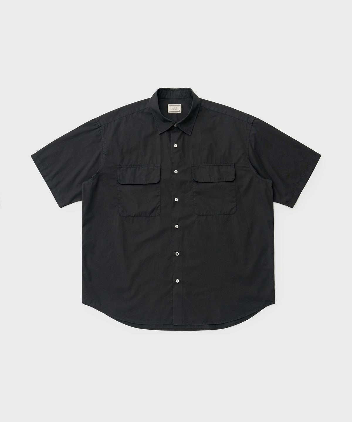 어나더 오피스(ANOTHER OFFICE) Volume Garment Shirt (Almost Black)