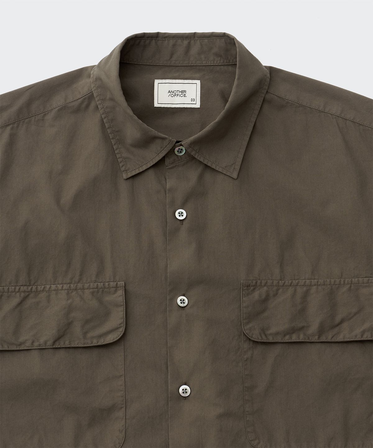 어나더 오피스(ANOTHER OFFICE) Volume Garment Shirt (Mild Brown)