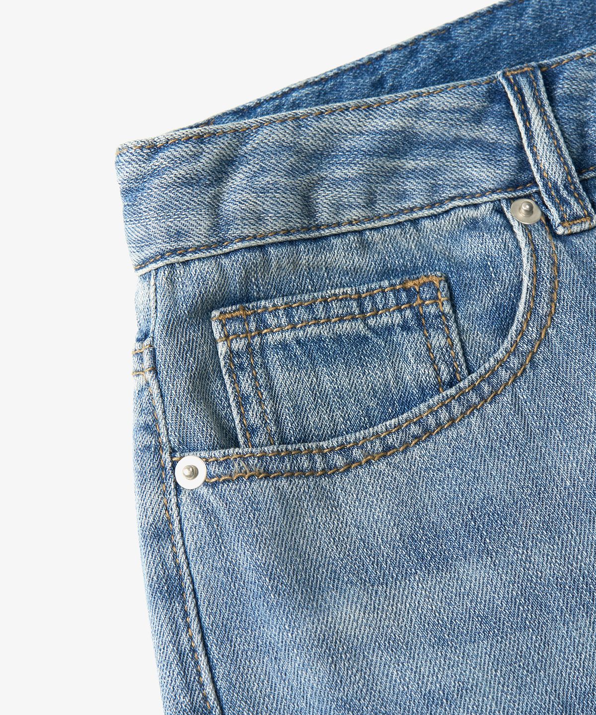 토피(TOFFEE) SL01 섬머 데님 와이드 팬츠 (FADE LIGHT BLUE)