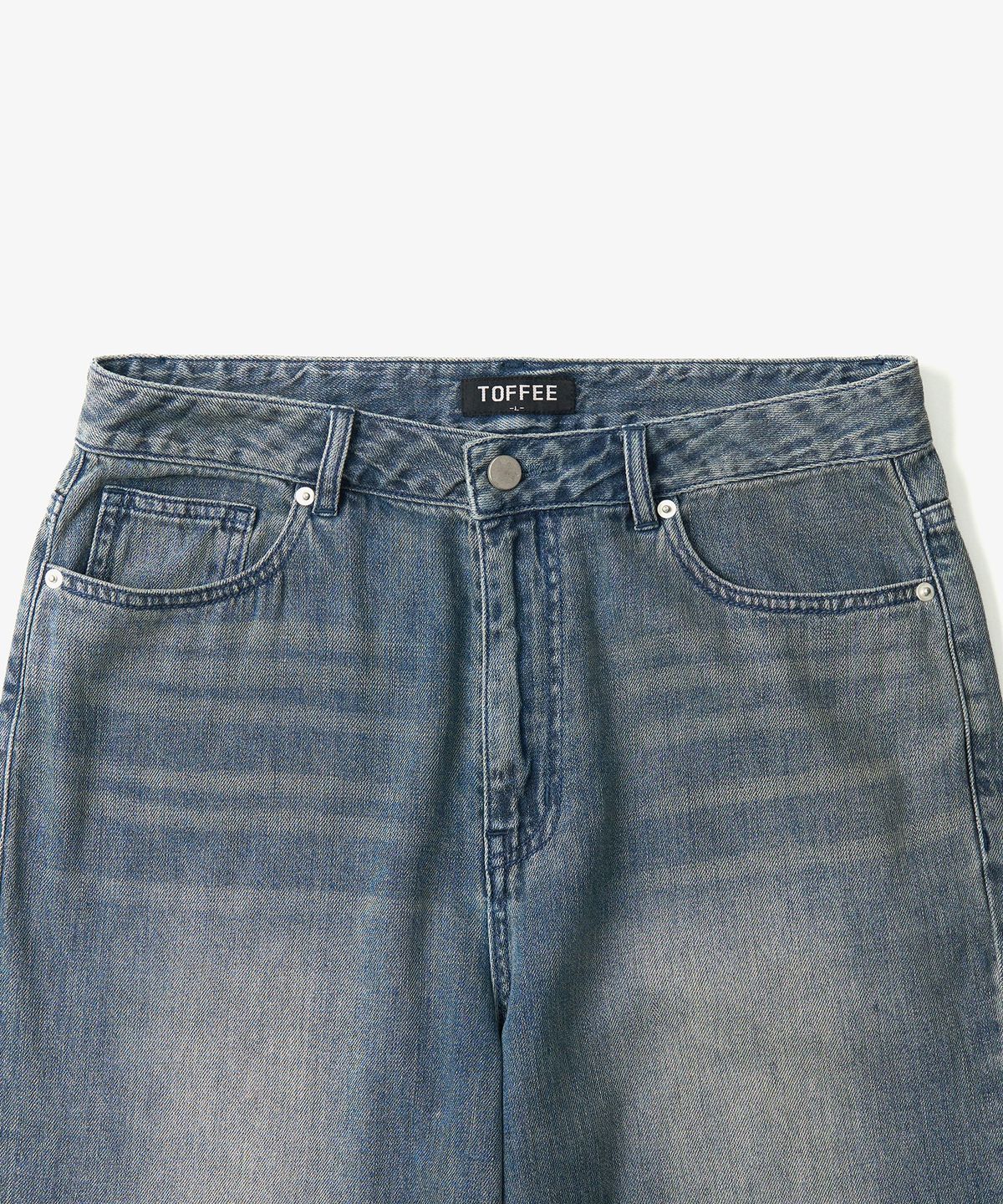 토피(TOFFEE) SL01 섬머 데님 와이드 팬츠 (VINTAGE BLUE)