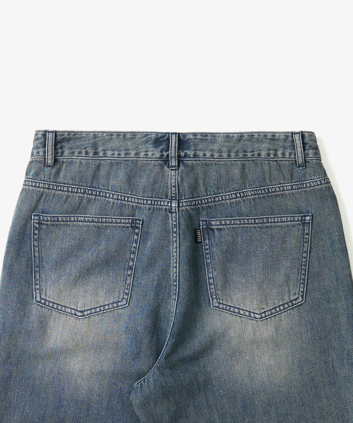 토피(TOFFEE) SL01 섬머 데님 와이드 팬츠 (VINTAGE BLUE)
