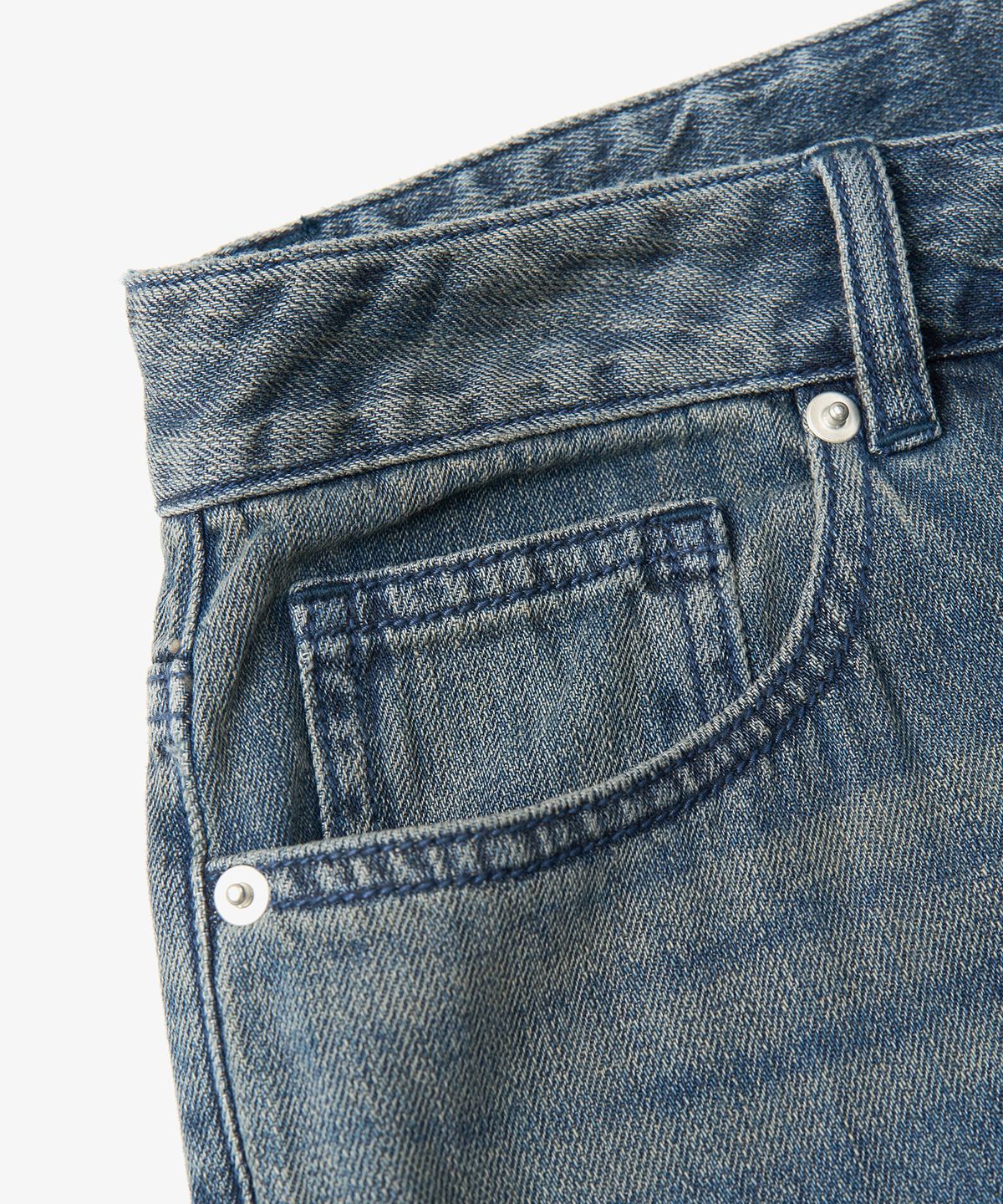 토피(TOFFEE) SL01 섬머 데님 와이드 팬츠 (VINTAGE BLUE)