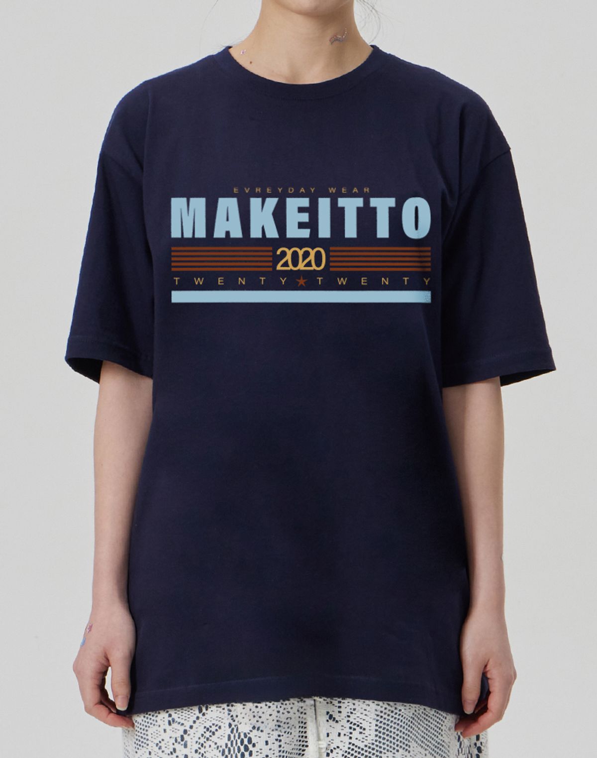 메이킷투(MAKEITTO) [TWENTY TWENTY] CREW NECK TEE_NAVY
