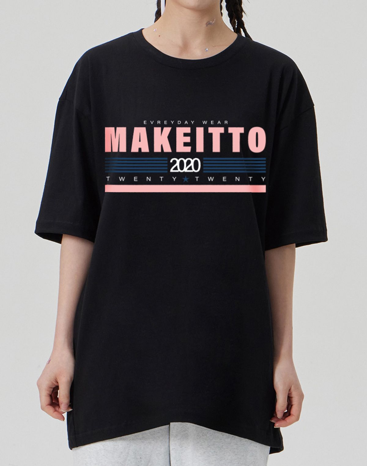메이킷투(MAKEITTO) [TWENTY TWENTY] CREW NECK TEE_BLACK