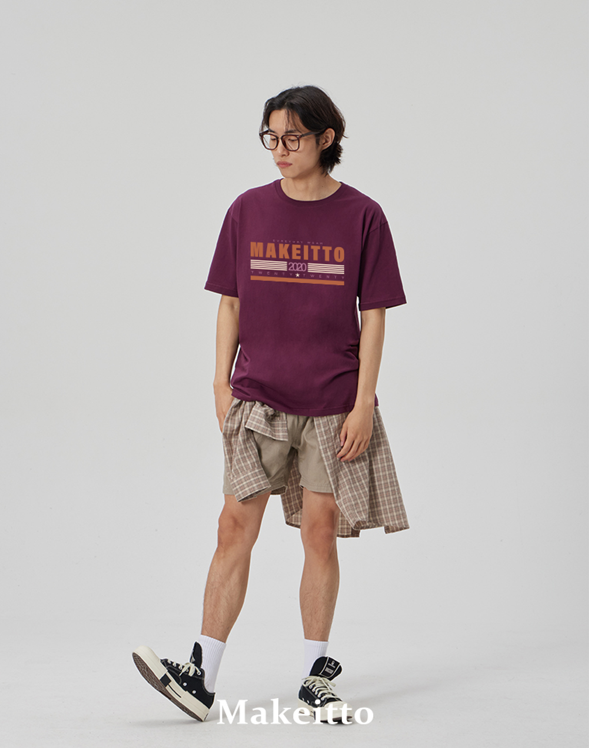 메이킷투(MAKEITTO) [TWENTY TWENTY] CREW NECK TEE_WINE
