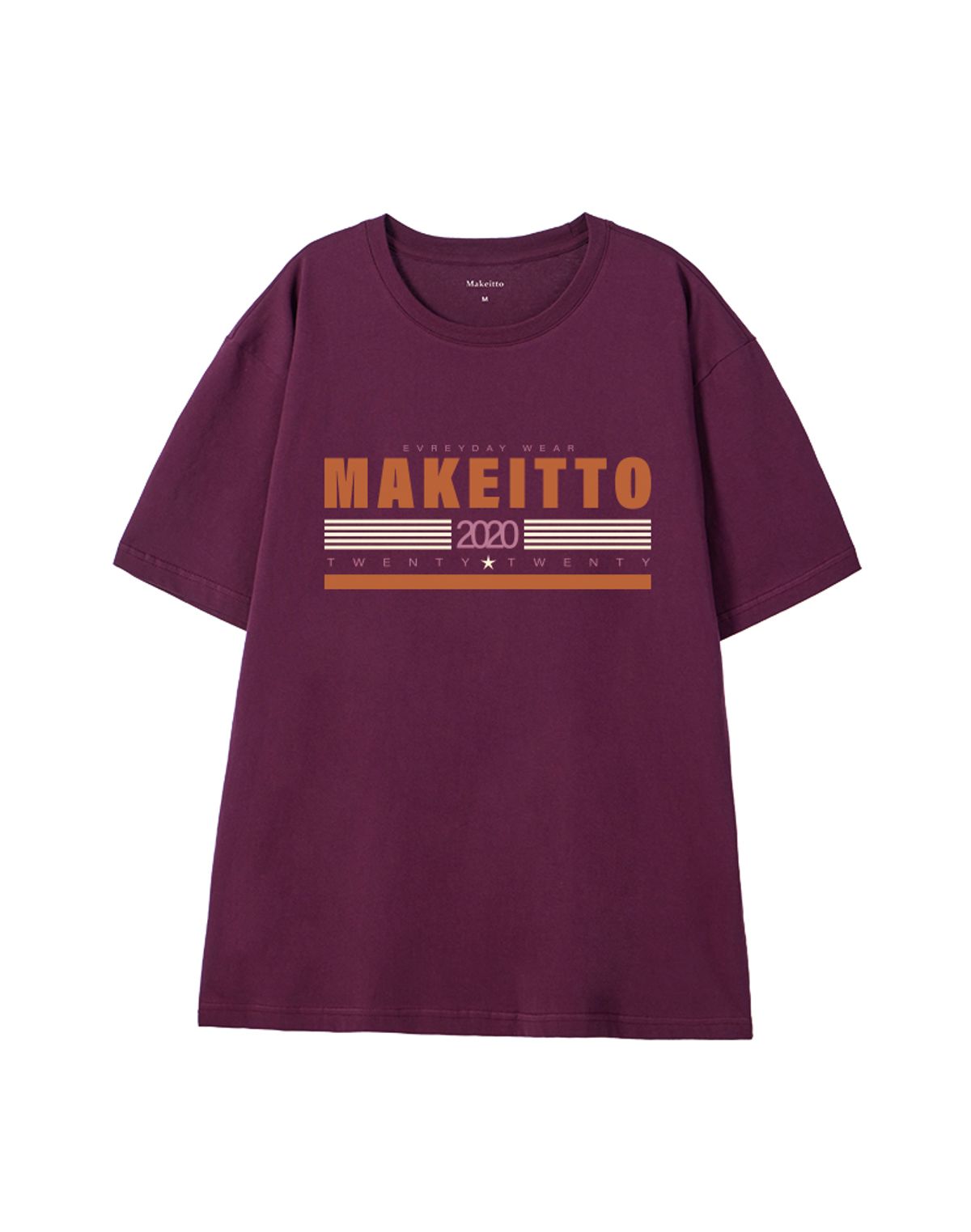 메이킷투(MAKEITTO) [TWENTY TWENTY] CREW NECK TEE_WINE