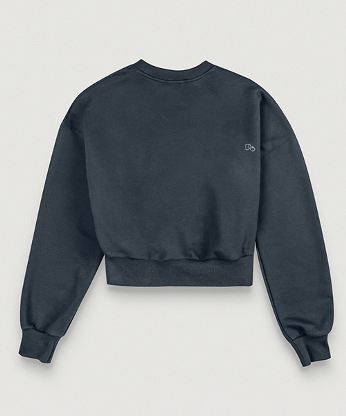 뢰브(ROVVE) Cropped Cut Off Sweat Shirt (Navy)