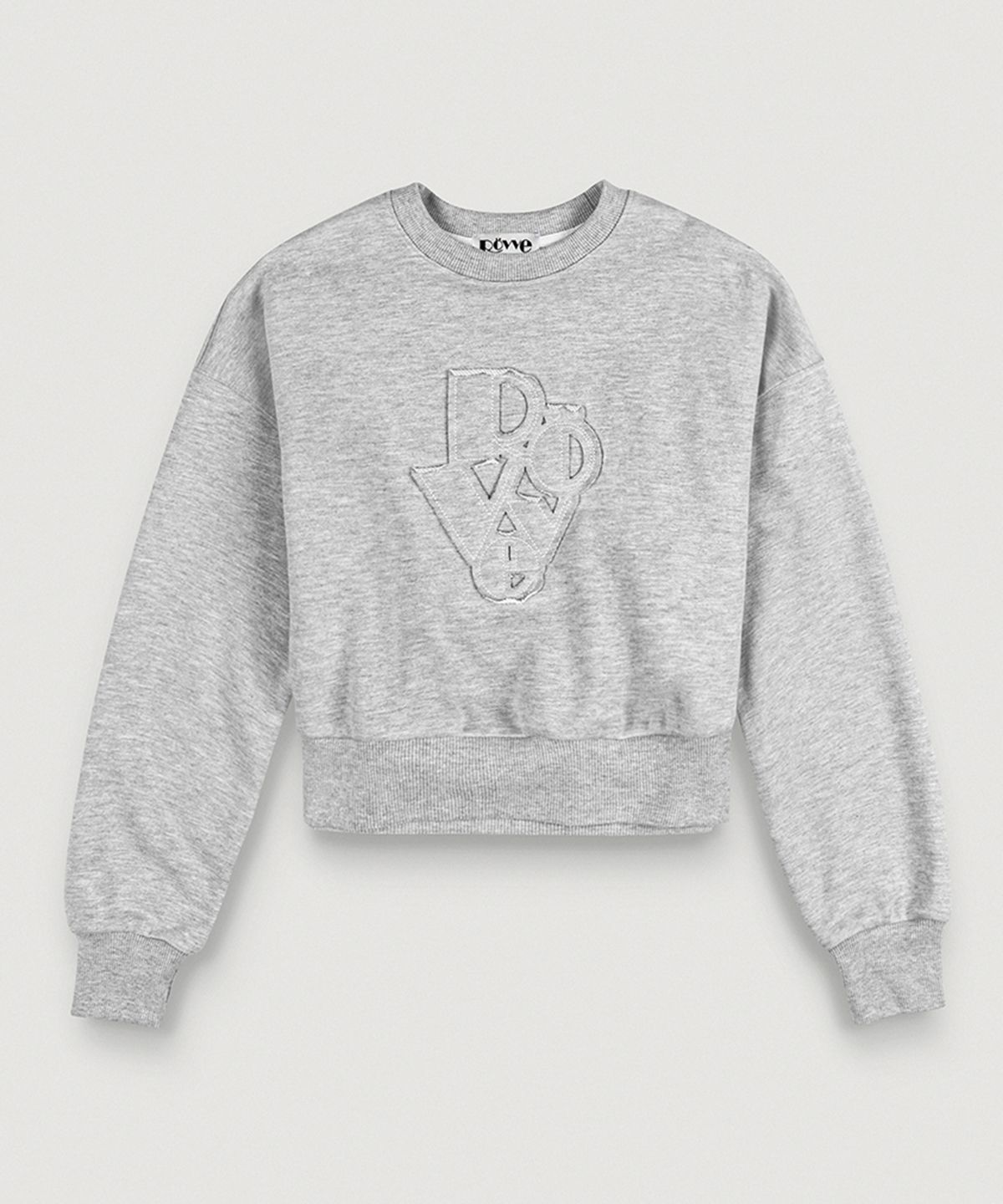 뢰브(ROVVE) Cropped Cut Off Sweat Shirt (Gray)