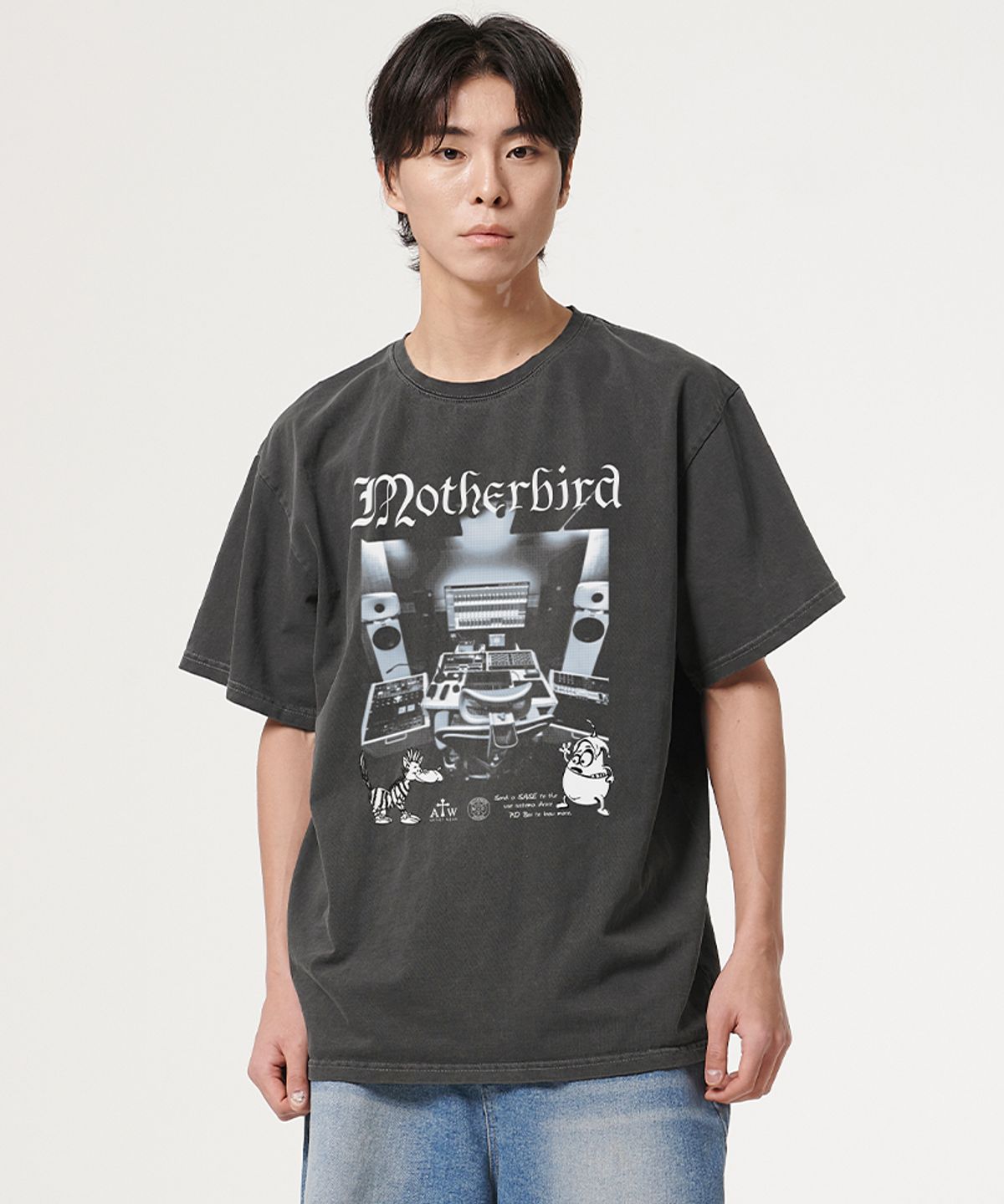아티스트웨어(ARTISTWEAR) [ATW X 마더버드] 마스터링 피그먼트 반팔티_GN