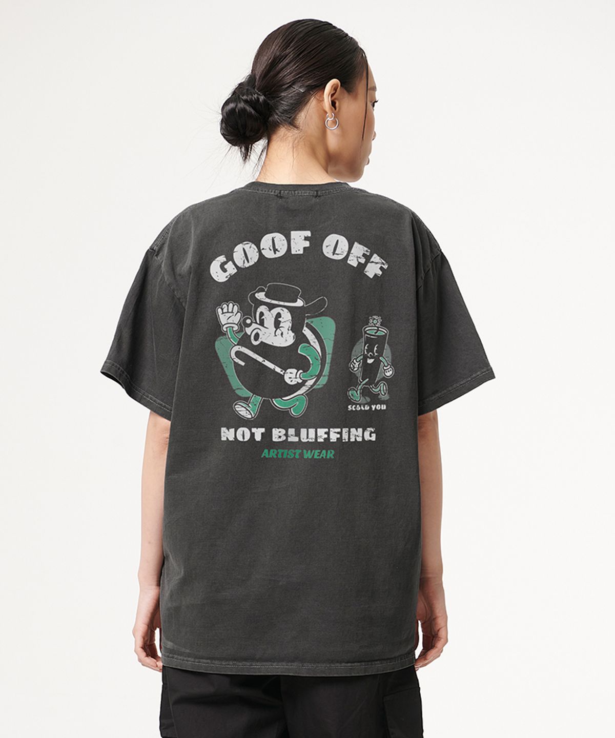 아티스트웨어(ARTISTWEAR) [ATW] 낫블러핑 피그먼트 반팔티_GR
