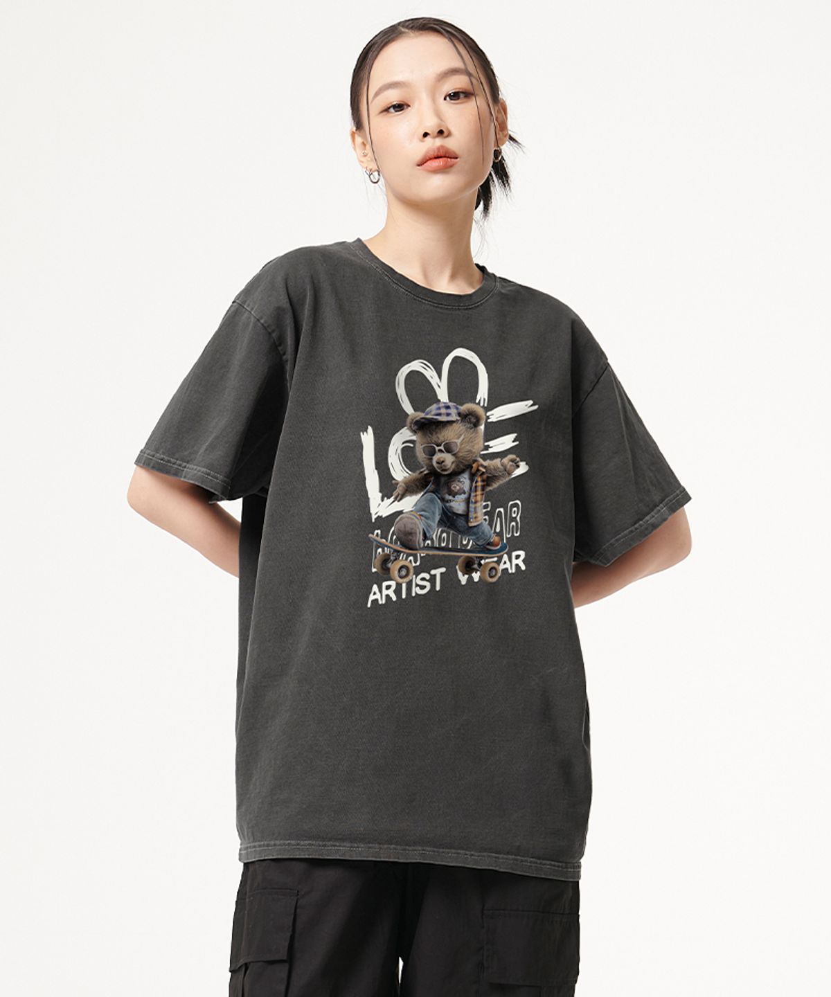 아티스트웨어(ARTISTWEAR) [ATW] 보드베어 피그먼트 반팔티_GB