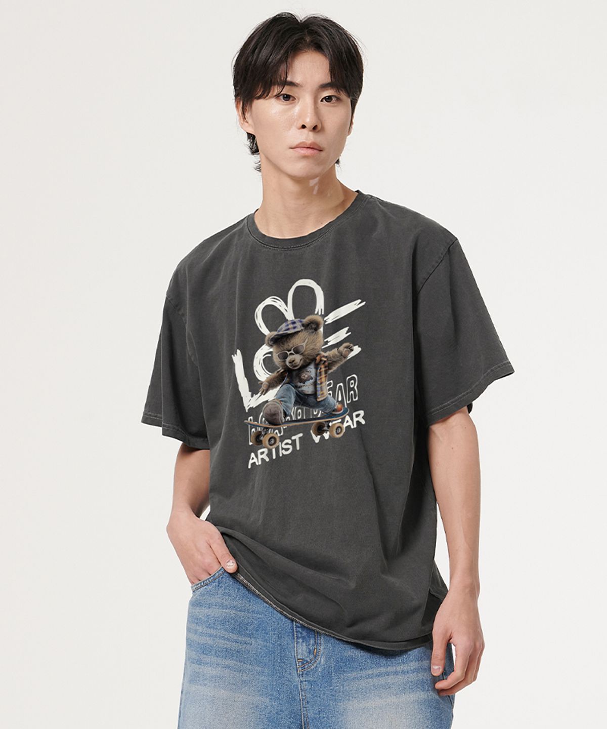 아티스트웨어(ARTISTWEAR) [ATW] 보드베어 피그먼트 반팔티_GB