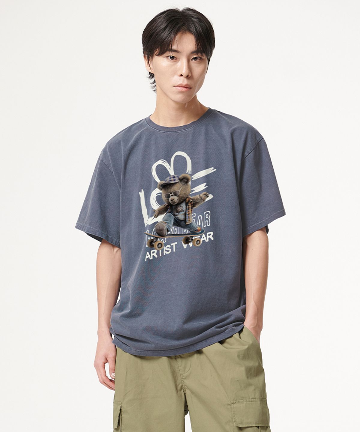 아티스트웨어(ARTISTWEAR) [ATW] 보드베어 피그먼트 반팔티_GB