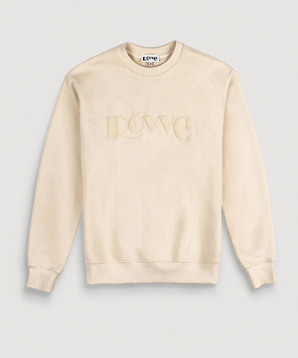 뢰브(ROVVE) Signature Embo Sweat Shirt (Beige)