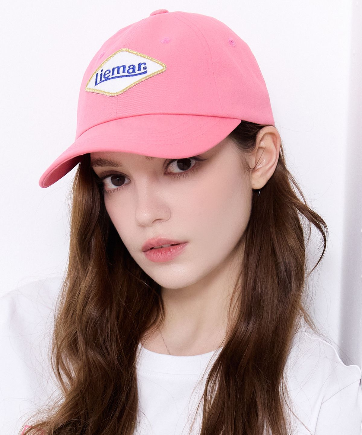 리에마르(LIEMAR) 자수패치 볼캡 핑크