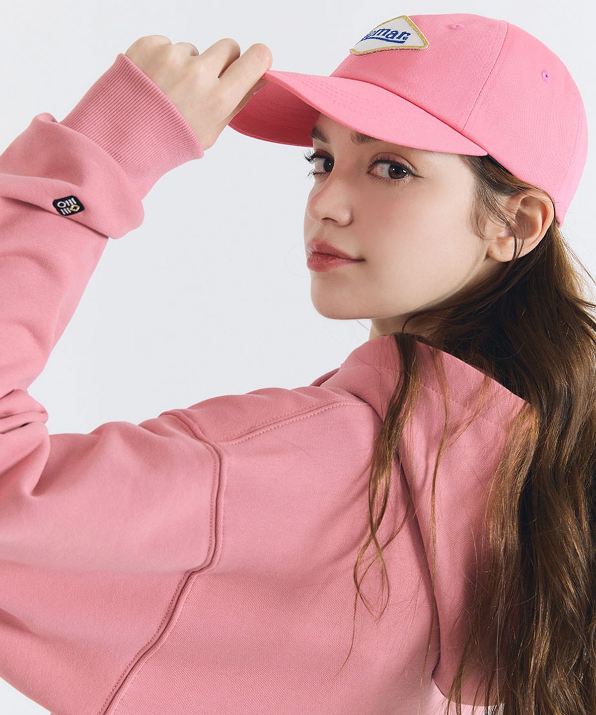 리에마르(LIEMAR) 자수패치 볼캡 핑크