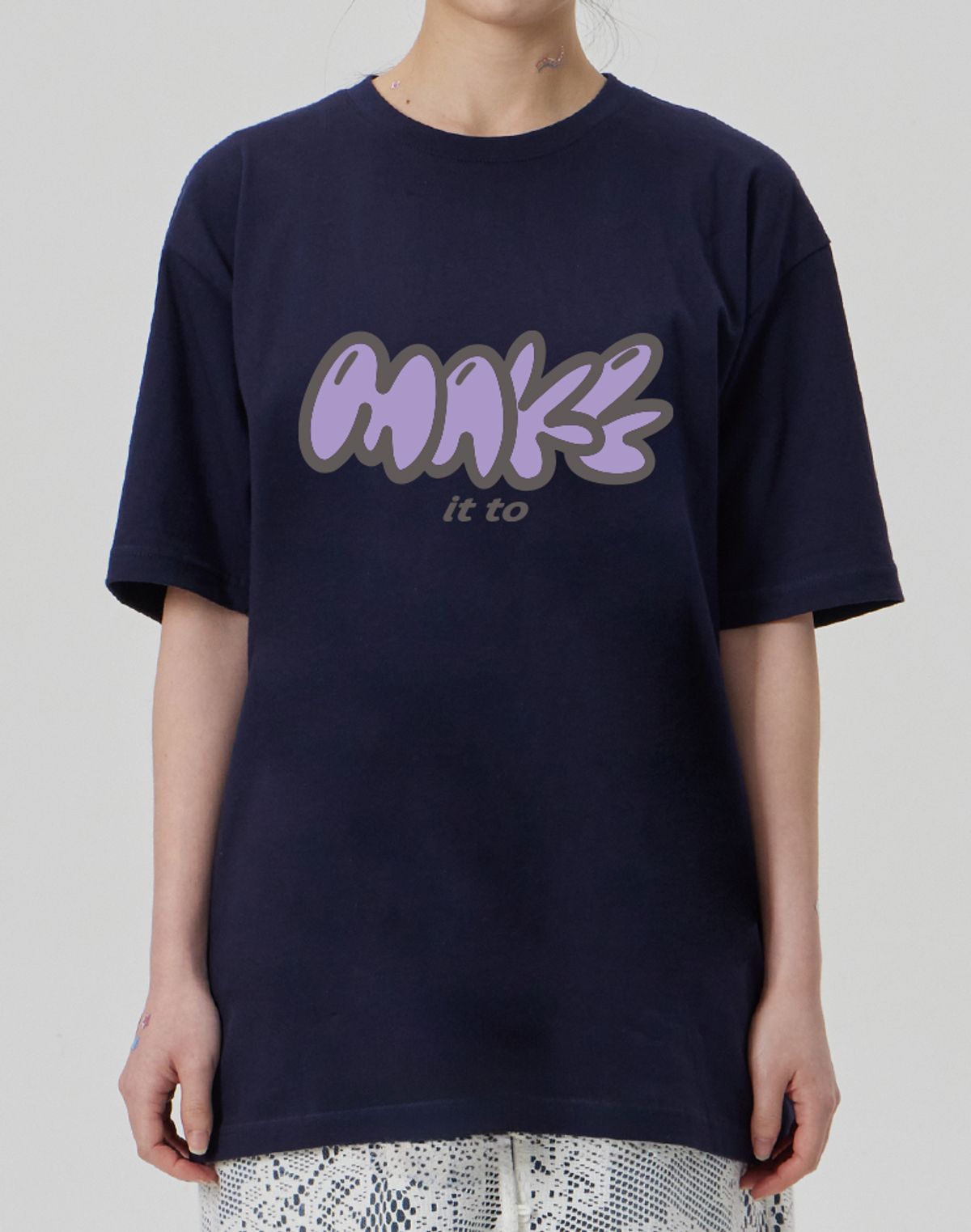 메이킷투(MAKEITTO) [MAKE] CREW NECK TEE_NAVY