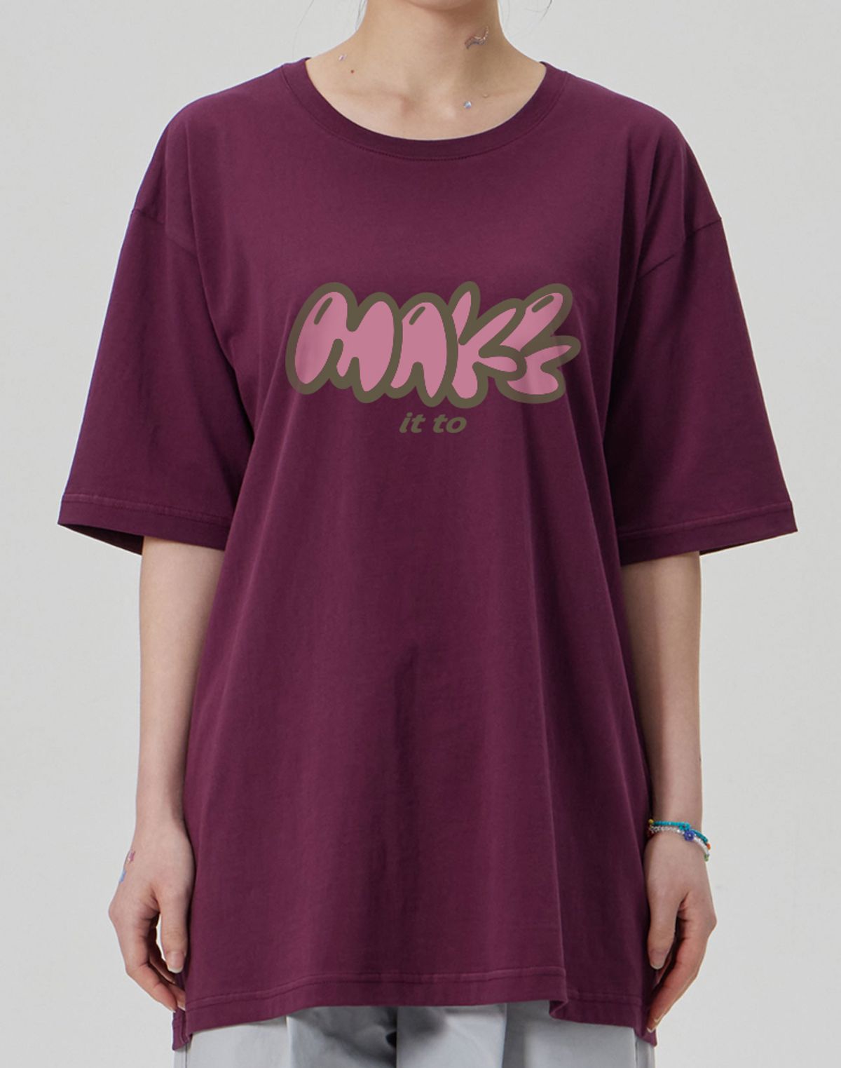 메이킷투(MAKEITTO) [MAKE] CREW NECK TEE_WINE