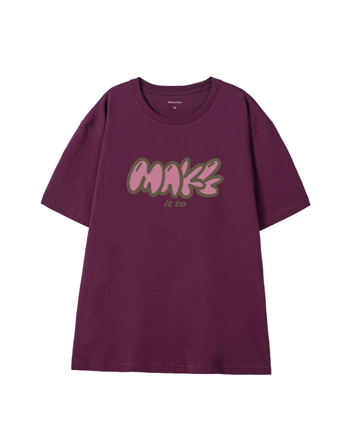 메이킷투(MAKEITTO) [MAKE] CREW NECK TEE_WINE