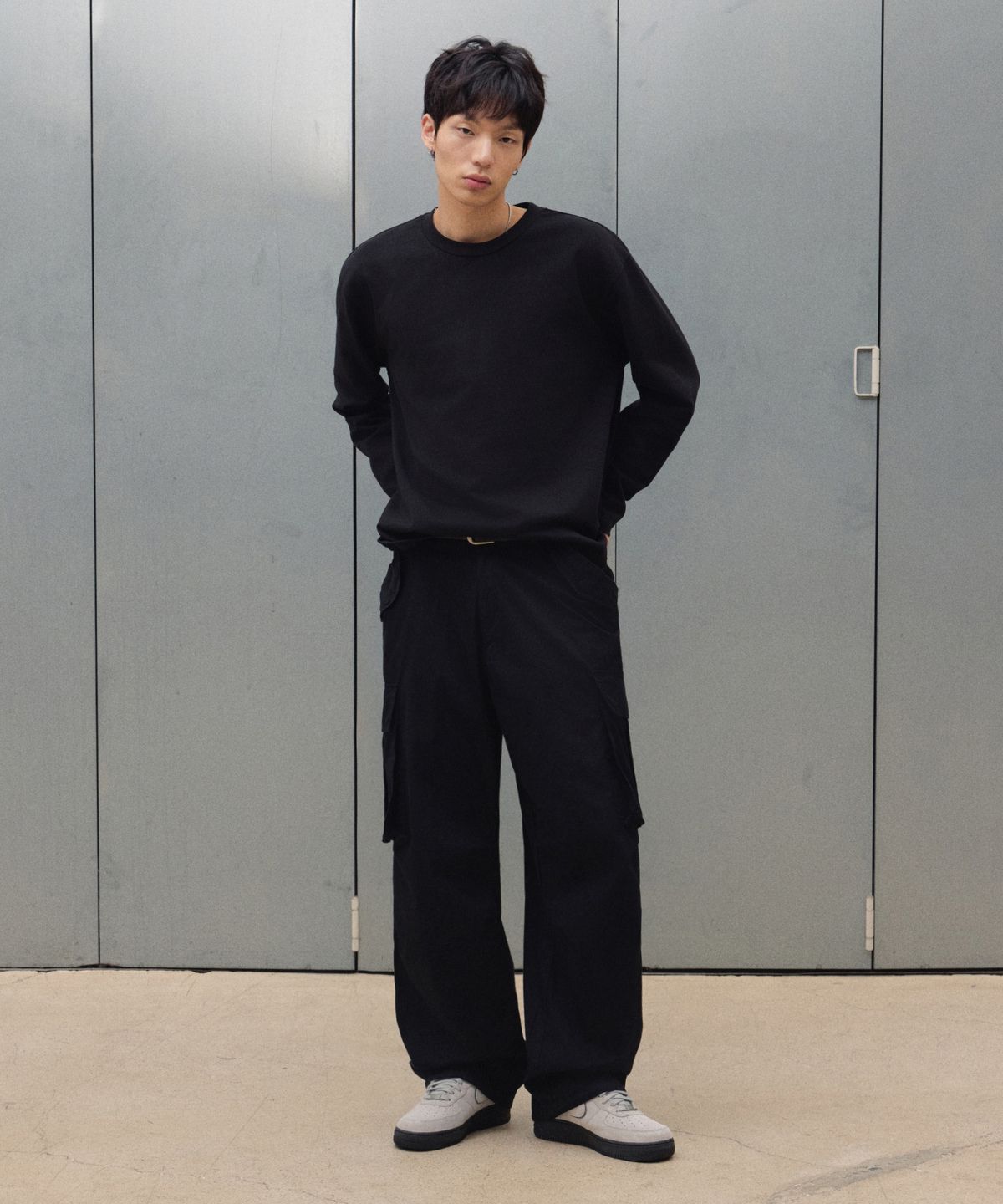 에이지오디(AGOD) 카고 스트랩 파라슈트 코튼 팬츠 [블랙]