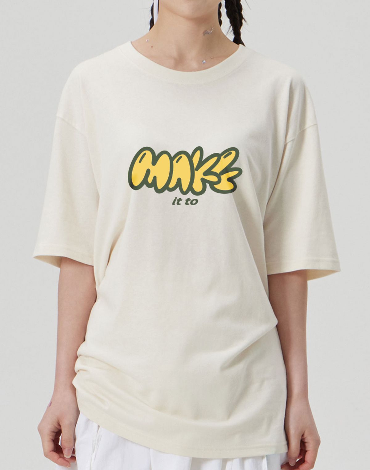 메이킷투(MAKEITTO) [MAKE] CREW NECK TEE_CREAM