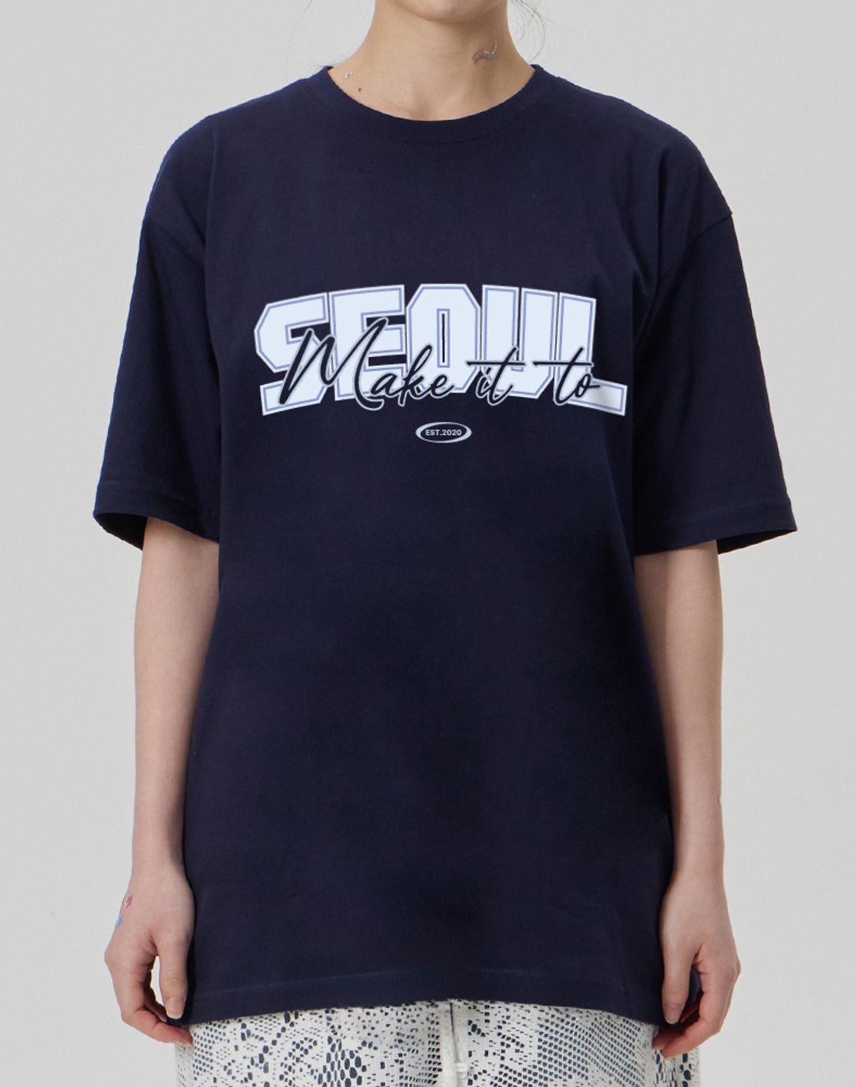 메이킷투(MAKEITTO) [SEOUL] CREW NECK TEE_NAVY