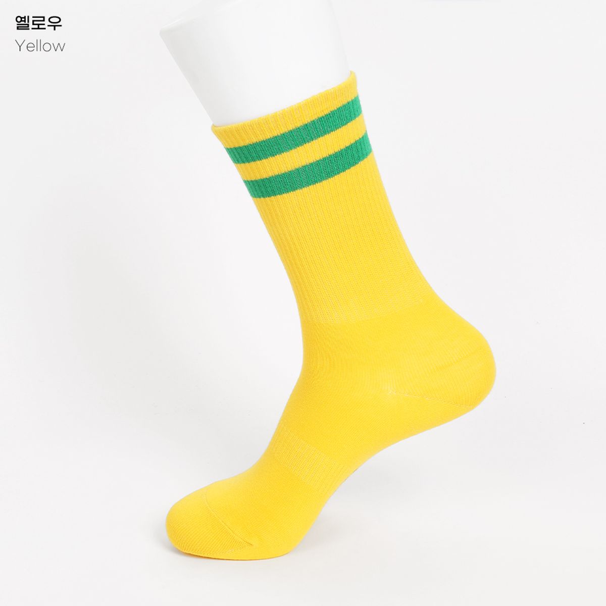 삭스에이(SOCKSA) [2PACK]비비드 투링글 시그니처 크루 밴드 긴 양말