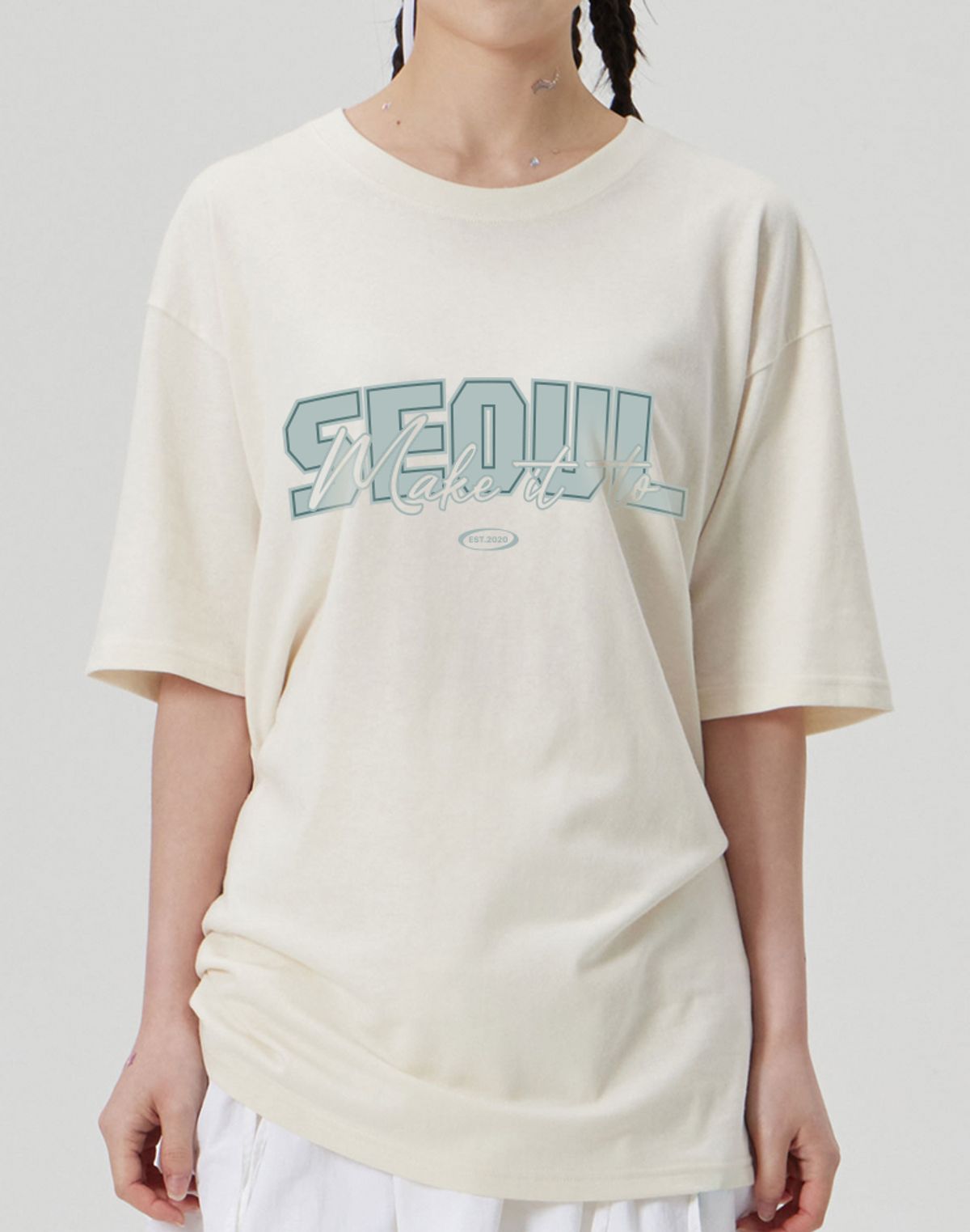 메이킷투(MAKEITTO) [SEOUL] CREW NECK TEE_CREAM