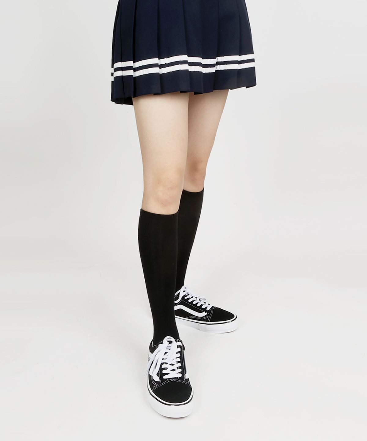 삭스에이(SOCKSA) [2PACK] 베이직 무지 순면 니삭스 니하이 스타킹 6색상