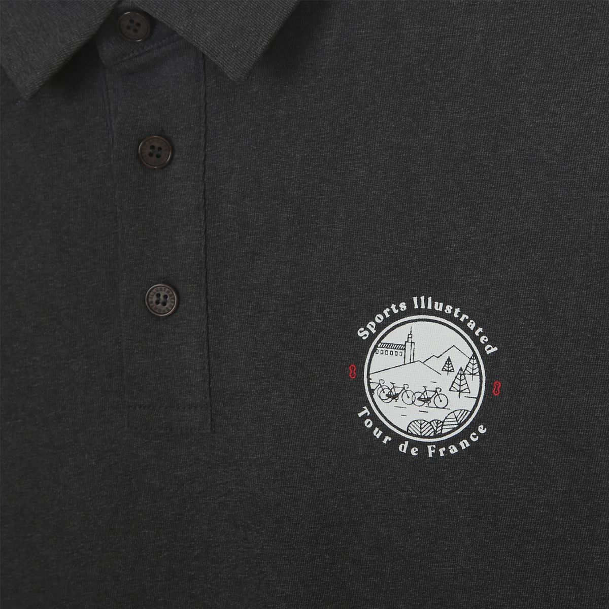 스포츠 일러스트레이티드(SPORTS ILLUSTRATED) CYCLING HALF SLEEVE COLLARED T-SHIRT (DARK GREY)