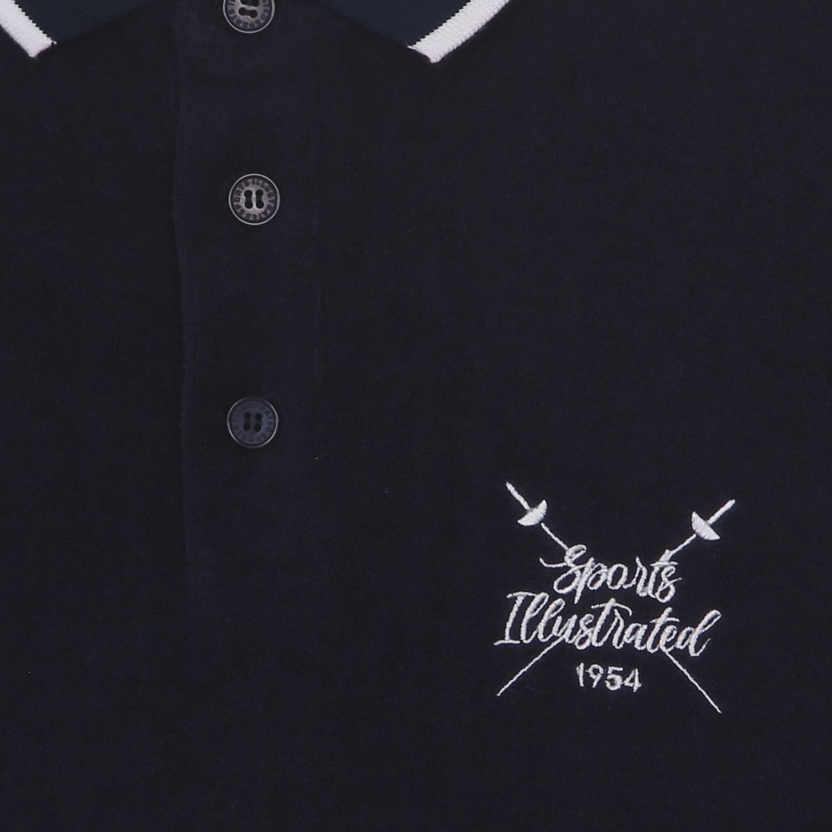 스포츠 일러스트레이티드(SPORTS ILLUSTRATED) FENCING HALF SLEEVE COLLARED T-SHIRT (NAVY)
