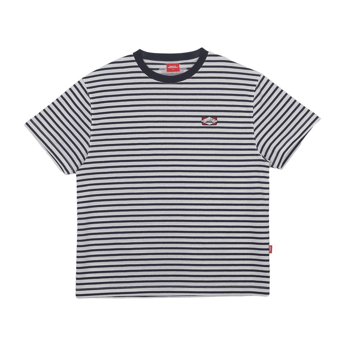 스포츠 일러스트레이티드(SPORTS ILLUSTRATED) FENCING LOGO PRINTED STRIPED HALF SLEEVE (NAVY)