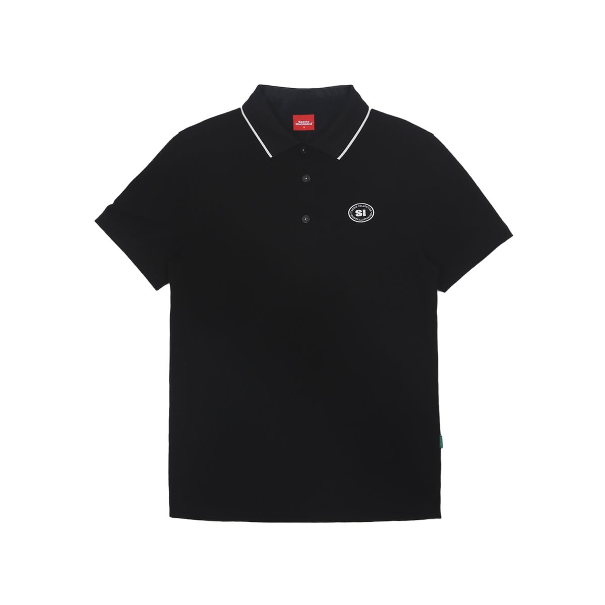 스포츠 일러스트레이티드(SPORTS ILLUSTRATED) TENNIS HALF SLEEVE ICON LOGO COLLARED T-SHIRT (BLACK)