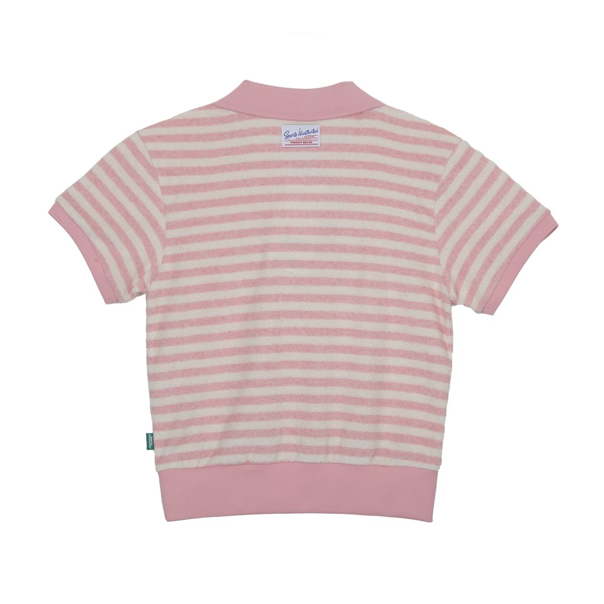 스포츠 일러스트레이티드(SPORTS ILLUSTRATED) TENNIS WOMEN HALF SLEEVE STRIPED COLLARED T-SHIRT (PINK)